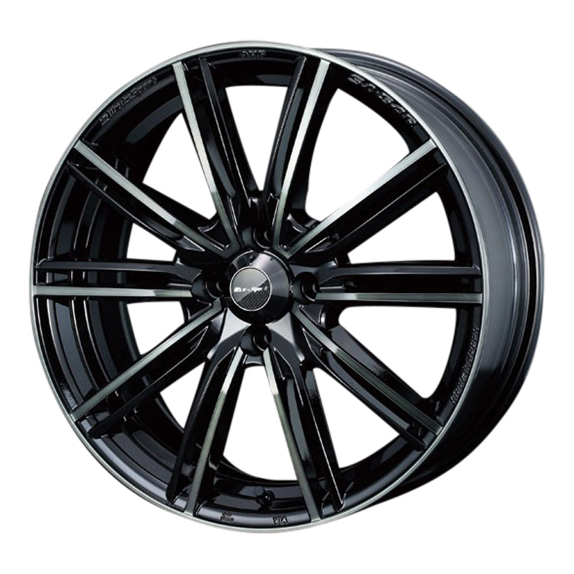 WedsSport SA-54R Alloy Wheel 15x5J 4X100 ET45 Chrome Black